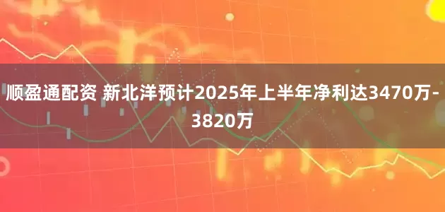顺盈通配资 新北洋预计2025年上半年净利达3470万-3820万